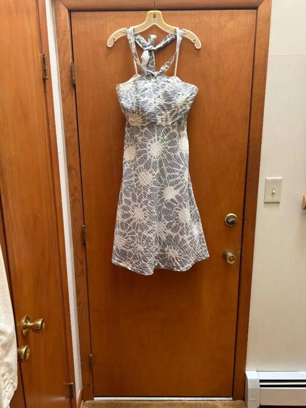 Grey and White J Crew Halter Dress Size 6